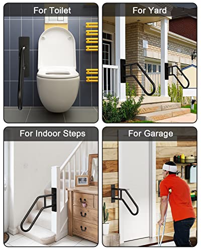 Handrails for Outdoor Steps Stair Railing Indoor, Stairs Wall Mounted Metal Handrail for The Elderly, Kids, Disabled, Pregnant Women