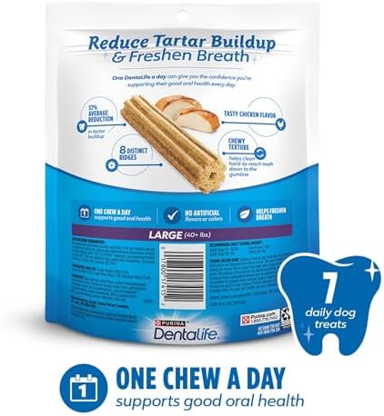 Purina Dentalife Daily Oral Care Chicken Flavor Large Breed Dog Dental Chews - 7 ct. Pouch