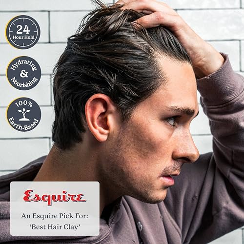Highland Glacial Hair Clay Pomade - Award winning hair styling clay for men and women made with 100% all natural and organic ingredients that promote hair and scalp health. Low shine, Medium Hold.