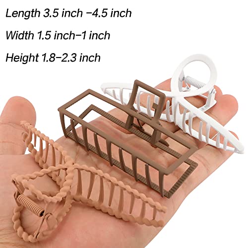 Large Metal Hair Clips for Thick and Long Hair - Butterfly Claw Clips and Big Jaw Clamps for Hair Styling, Accessories for Women (5 Colors)