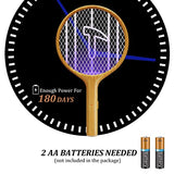 Endbug 2 in 1 Bug Zapper Racket, Dual Modes Electric Fly Swatter with Purple Attracting Light, Hangable Mosquito Zapper, Handheld Fly Zapper for Indoor & Outdoor (Not Rechargeable)