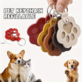 Vdeaszo Paw Keys, Pawkeys, Handcrafted Leather Keepsake, Pet Hair Keychain for Dog Cat, The Paw Print Keepsake That Keeps Them Close (Set-D(4pcs))