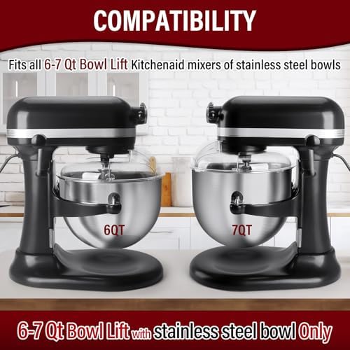 Pouring Shield for KitchenAid Stand Mixers Bowl Lift 6-7 QT Stainless Steel (Only),Safety Pouring Shield,Splatter Guard for Kitchen aid Mixer Bowl,Kitchen aid Accessories and Attachments