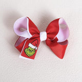 2pack Christmas Green Hair Bow Clips Red Hair Ribbon Barrettes Alligator Hairpin 4.3" for Women Girls Kids Xmas Holiday Dress up Party Costume Decorations Accessories Gift