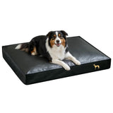 SOMAHE Dog Bed Medium Size Dog Orthopedic Beds for Small Dogs with Removable Washable PU Leather Cover Waterproof Black 35.4×27.5×4inch