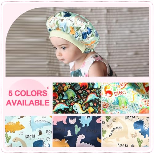 5 Pcs Kids Bonnet for Girls Silk Bonnet Sleeping Kid Baby Hair Bonnet Toddler Bonnet Wide Band Night Sleep Caps Colorful Night Hats Natural Hair