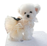 Dog Dress for Small Dog Girl Puppy Princess Tutu Dress Flower Decoration Cat Apparel Chihuahua Yorkie Clothes for Birthday Wedding Dress Lace Collar Dog Dress Dog Shirt Outfit Apparel Flower Large