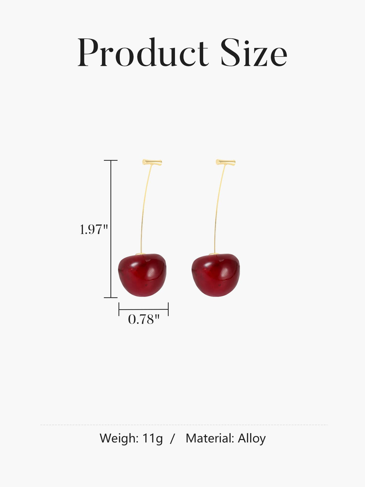 1 Pair Large Charming Cherry Drop Earrings - Vibrant and Playful Fashion Accessory for Women
