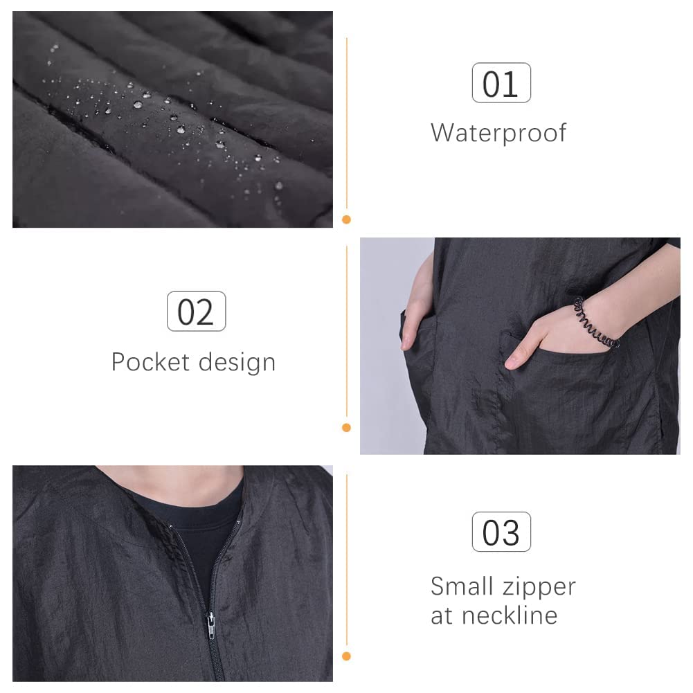 WAYUTO Short Sleeves Pet Grooming Smock with Zipper Dog Grooming Work Clothes with 2 Pockets Pet Grooming Shirt Dog Grooming Workwear for Pet Shop Men Women Bichon Medium