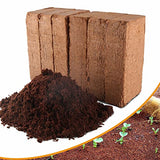 Premium Organic Coconut Coir Bricks - 6 Pack of 13.8 Gallon Bricks for Planting, Gardening, and Potting Soil Substrate. Low EC & pH Balanced 100% Organic Peat Moss Mix with Fiber from Coconut Husks