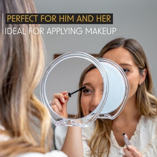 Luxo Shaving Mirror, Shower Mirror with a Razor Holder for Shaving with Powerful Suction Cup - Shatterproof Anti Fog Mirror for Shower (Clear)