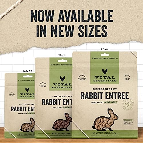 Vital Essentials® Freeze-Dried Raw Rabbit Entree & Mixer Dog Food Crunchy Mini Nibs, 5.5 oz