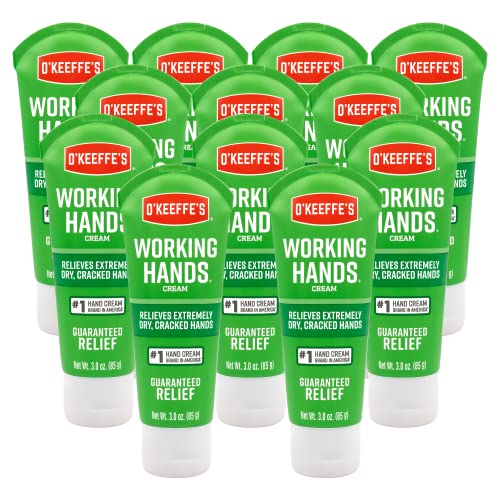 O'Keeffe's Working Hands Hand Cream, Relieves and Repairs Extremely Dry Hands, 3 oz Tube, (Bulk Hand Cream, Pack of 12)
