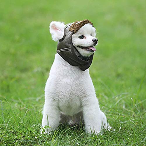 Leconpet Dog Aviator Hat, Dog Winter Pilot Hat with Ear Flaps for Cold Weather (XXL, Black)