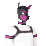 CelILucky Adults Neoprene Puppy Hood Custom Animal HeadMask Novelty Costume Dog Hood Mask,Collar,Armband andHarness Set (Pink)
