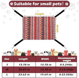 2 Pieces Reversible Cat Hanging Hammock Soft Breathable Pet Cage Hammock with Adjustable Straps and Metal Hooks Double Sided Hanging Bed for Small Dogs Rabbits(Ethnic Pattern,M)