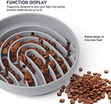 Coomazy Large Silicone Slow Feeder Dog Bowls, Interactive Puzzle Toy for Pets Food Training, Keeps Dogs Busy, Prevents Puppy Overeating (Smoke Gray, Large: 3.2Cup)