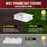 Catchmaster Defiant Liquid Ant Bait (50 uses) + 20 Reusable Stations (10 Stacked), Multi-Surface Ant Killer for Home, Ant Traps Indoor & Outdoor, Pest Control Traps, Reduce & Remove Ant Colonies