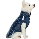 Blueberry Pet Cozy & Comfy Windproof Lightweight Quilted Fall Winter Glossy Dog Puffer Jacket in Navy Blue, Back Length 12.5", Size 10, Warm Coat for Small Dogs