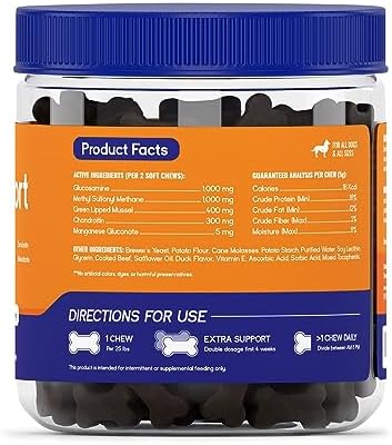 PupGrade Joint Support Supplement for Dogs - Natural Glucosamine Chondroitin with MSM - Hip & Joint Pain Relief - Recommended for Hip Dysplasia, Arthritis & Joint Disease - USA Tested - 360 Chews