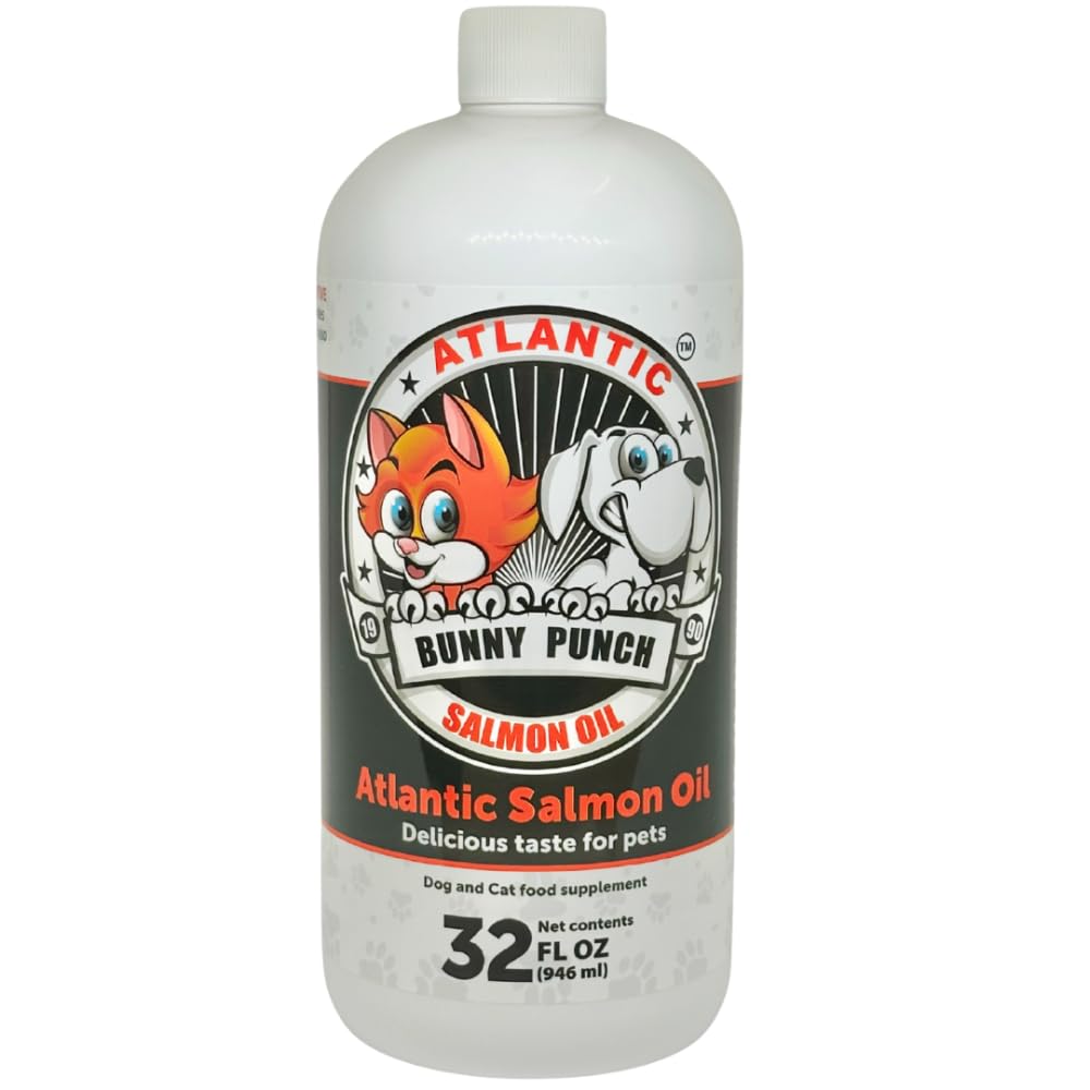 32 oz Salmon Oil for Dogs & Cat's, 100% Pure Atlantic Salmon Oil, Supplemental Fish Oil for Healthy Dog's Coats, Omega 3 Dog Fish Oil Liquid for Coats and Itchy Dry Skin, Helps with HIPS & Joints.