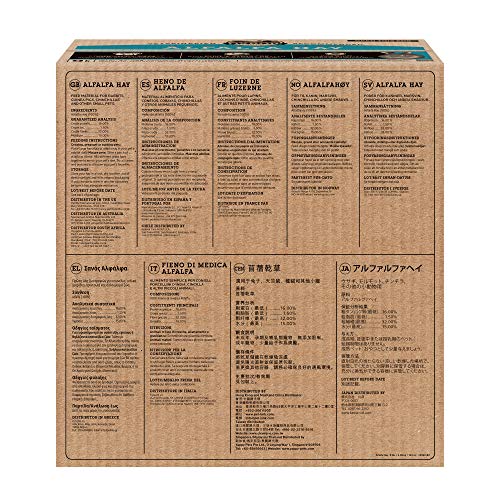 Oxbow Alfalfa, Guinea Pig Hay, Rabbit Hay, Small Pet Bunny Supplies, All Natural Grass for Guinea Pig, Bunny, Chinchilla & Hamster, Oxbow Rabbit Supplies, Grown in USA, 9 lb box