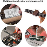72PCS Guitar Tool Kit，Professional Guitar Repairing Maintenance Tool Kit with Guitar Strings Picks Bridge Pins Gauge Guitar Accessories Gift for Acoustic Guitar Electric guitar Ukulele Bass Banjo