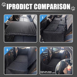Back Seat Extender for Dogs, Dog Car Seat Cover with Hard Bottom,Dog Hammock for Car Backseat Protector Waterproof Dog Car Seat Bed with Mesh Window for Cars,Trucks,SUVs