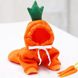 XIAOYU Pet Clothes Dog Hoodies Warm Sweatshirt Coat Puppy Autumn Winter Apparel Jumpsuit with Fruit Hood, Carrot, L