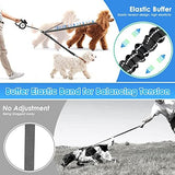 Double Dog Leash, No Tangle 360° Swivel Rotation Reflective Lead Attachment Bungee Extension Length Dual Two Dog Lead Splitter, Comfortable Shock Absorbing Walking Training for 2 Dogs