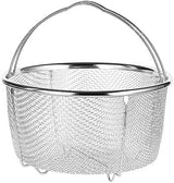 Mesh Steaming Basket, Steamer Basket for Instant Pot Accessories Stainless Steel with Comfortable Folding Handles Heat Resistant Steaming Basket for Cooking Kitchen 11cm*3.9in (20CM/7.9in)