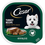 CESAR Adult Wet Dog Food Classic Loaf in Sauce Turkey Recipe, 3.5 oz. Easy Peel Trays, Pack of 24