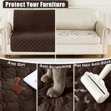 Smiry Waterproof Dog Bed Cover Blanket, Soft Reversible Pet Blanket, Washable Leakproof Cats Dogs Couch Cover for Sofa, Couch, Furniture (52x82 Inch, Chocolate/Dark Grey)