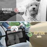 PetsHome Dog Car Seat Foldable Dog Car Booster Seat Waterproof Breathable Oxford Travel Bag for Small to Medium Dogs, Puppies, and Pets-Pure Black-Upgrade