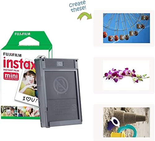 Fujifilm Instax Mini 11 Instant Camera Charcoal Gray + Fuji Film Value Pack (40 Sheets) + Shutter Accessories Bundle, Incl. Compatible Carrying Case, Quicksand Beads Photo Album 64 Pockets