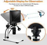 Lab Microscope Accessories 7" LCD Digital Microscope 130X Maginfication 1080P Metal Stand Video Camera(DM10 Professional)