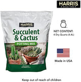 Harris Premium Succulent and Cactus Potting Soil Mix, Fast Draining with Added Nutrients, 4 Quarts