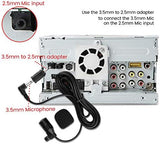 weishan 3.5mm Car Microphone 16ft External Assembly Mic Replacement for Boss JVC Sony Pioneer Vehicle Head Unit Enabled Stereo Radio CD GPS DVD with 2.5mm Adapter
