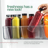 16oz 20pcs Juice Bottles With Caps - MADE IN USA Juice Containers With Lids For Fridge - Juicer Bottles With Tamper Evident Caps, Shatterproof, BPA-Free, Leak proof, Disposable & Recyclable