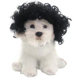 Spa Day Dog Costume Cosplay Wig, Curly Hair Pet Cat Wigs for Halloween Parties Dog Hats Wigs for Small Medium and Large Dogs Adjustable(Pet Head Circumference 6-27 inches)