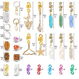 Leeven 129 Pcs Crystal Wire Wrapped Wrapped Adornment Dreadlock Charms Clip Imitation Wood Beads Braid Accessories Hair Jewelry for Butterfly Locs
