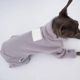Greyhound Clothes - Dog Winter Warm Fleece Turtleneck Jumpsuit Four-Leg Rompers Long Sleeve Sweatshirt Outdoor Coat for Italian Greyhound Whippet Deerhound Bedlington Terrier (S, Light Purple)