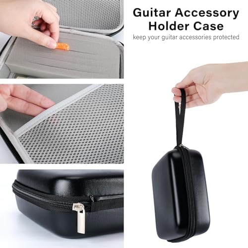 85PCS Guitar Accessories Kit Holder Case Include Acoustic Strings, Tuner, Capo, 3-in-1 Restring Tool, Picks, Pick Holder, Bridge Pins, Nuts & Saddles, Finger Protector, Chord Chart