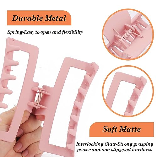 AHONEY Extra Large Claw Clips, 5 Inch XL Giant Claw Clip Strong Hold Oversized Jaw Clip, Curly Hair Clips for Thick Long Hair, Hair Accessories for Women (Warm, 4 Count)