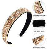 Wecoe Hairband, Crystal Rhinestone Headband for Women and Girls, Fashion Diamond Headband, Glitter Headbands, Sparkly Hair Band, Hair Accessories Gifts for Women Girls Ladies (Coffee)