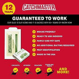 Catchmaster Crawling Pest & Insect Glue Traps 12-Count (3 Packs of 4), Insect Traps Indoor for Home, Pest Control Tray for Spiders, Crickets & Roaches