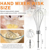 Hand Mixer Beaters Attachments for Kitchenaid Whisk, Beater, Dough Hook, Blending Rod, Stainless Steel Hand Mixers Blender Accessories for Kitchenaid KHM3 KHM5 KHM7 KHM9 KHM926 KHM512-6PCS