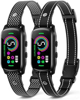 2 Pack Bark Collar, Rechargeable Dog Bark Collar for Large Medium Small Dogs, Smart Training Collar with 5 Adjustable Sensitivity Beep Vibration Harmless Shock, Anti Barking Device for Dogs