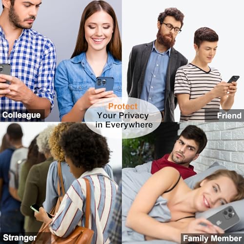 QHOHQ for iPhone 16 Pro Privacy Screen Protector + Camera Lens Protector, [Military Grade Shatterproof], Top 9H+ Anti Spy Glass, Full Edge Coverage, Ultra Durable, with Installation Tool [3+3 Pack]