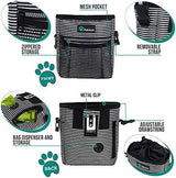 PetAmi Dog Treat Pouch, Pet Treat Pouch for Training, Dog Walking Bag Holder for Kibbles, Pet Food Toy, Dog Trainer Essentials Supplies, Poop Bag Dispenser, 3 Ways to Wear (Black Stripes)